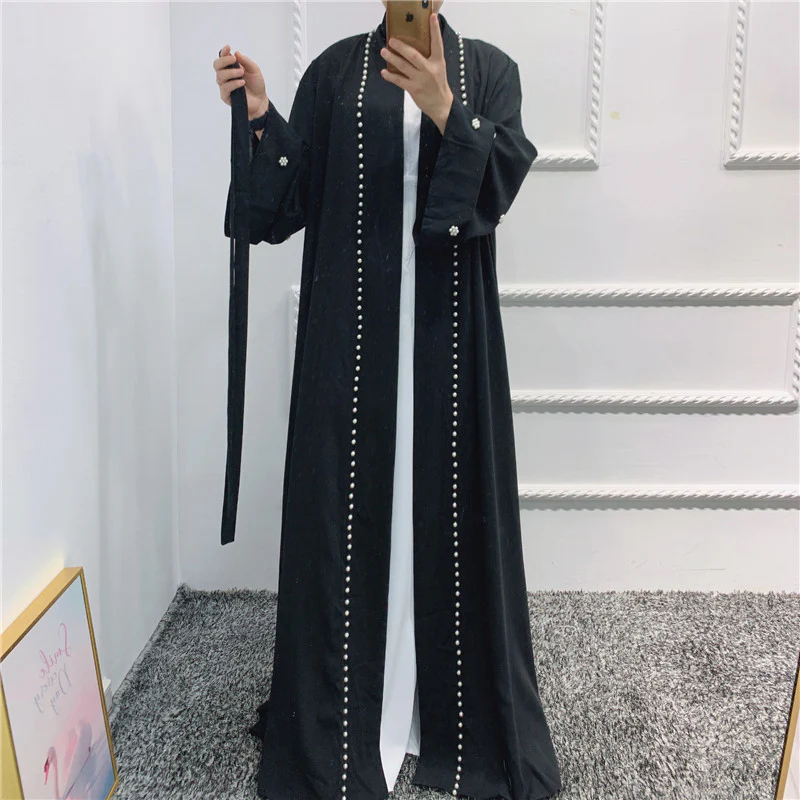 Beaded Open Abaya - Elegant & Temperament With Matching Belt (MOA090) - Image 12