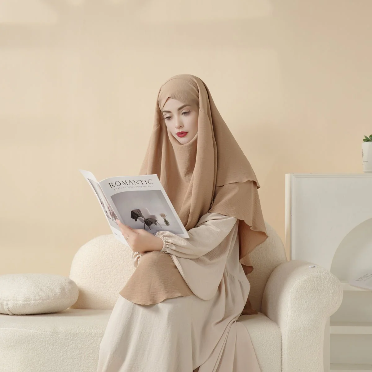New Two-Layer Crepe Khimar (MK010) - Image 11