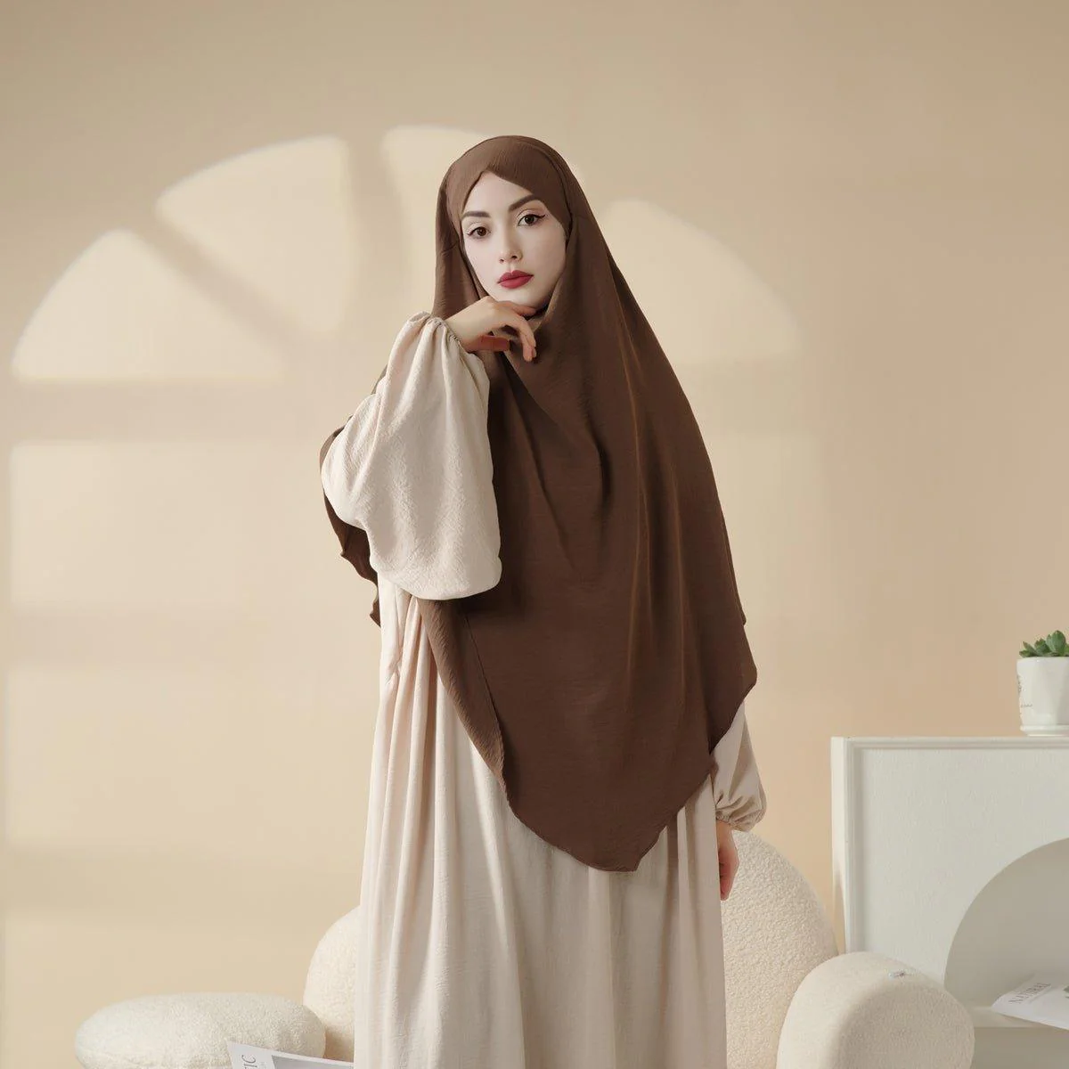 New Two-Layer Crepe Khimar (MK010) - Image 14