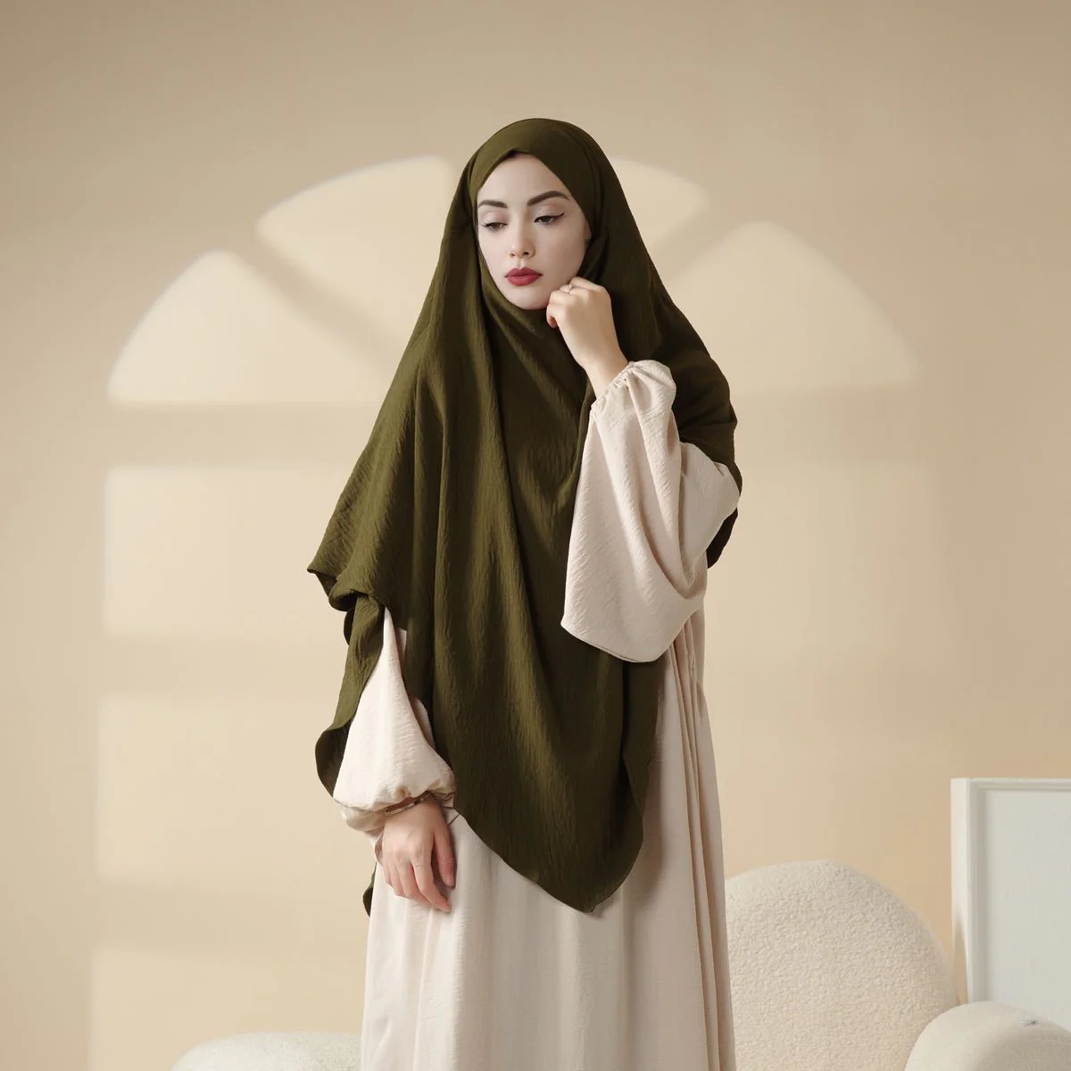 New Two-Layer Crepe Khimar (MK010) - Image 16