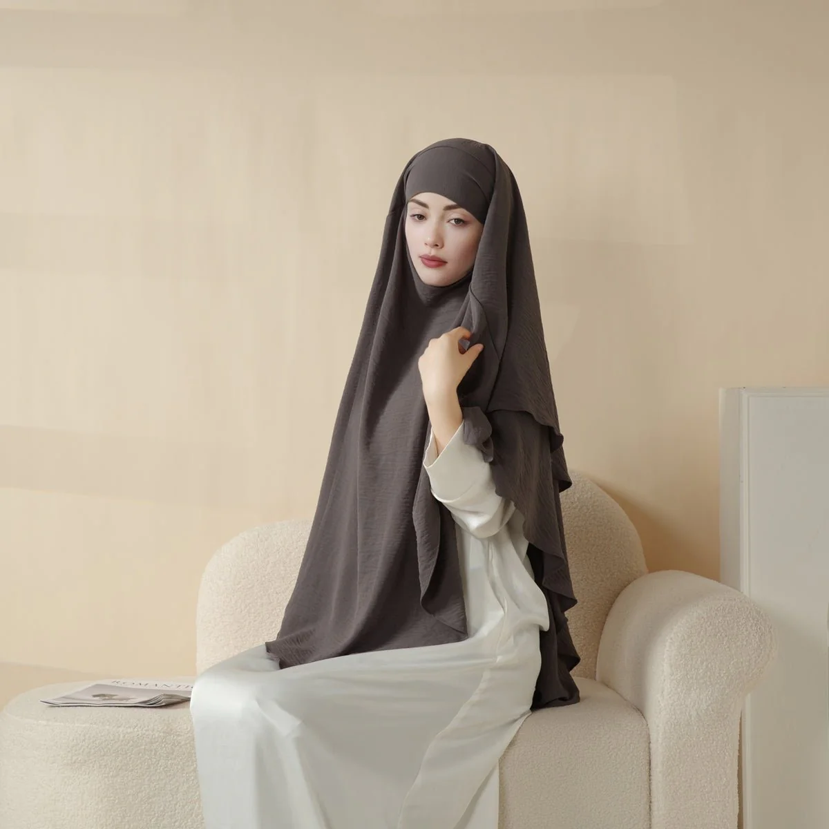 New Two-Layer Crepe Khimar (MK010) - Image 19