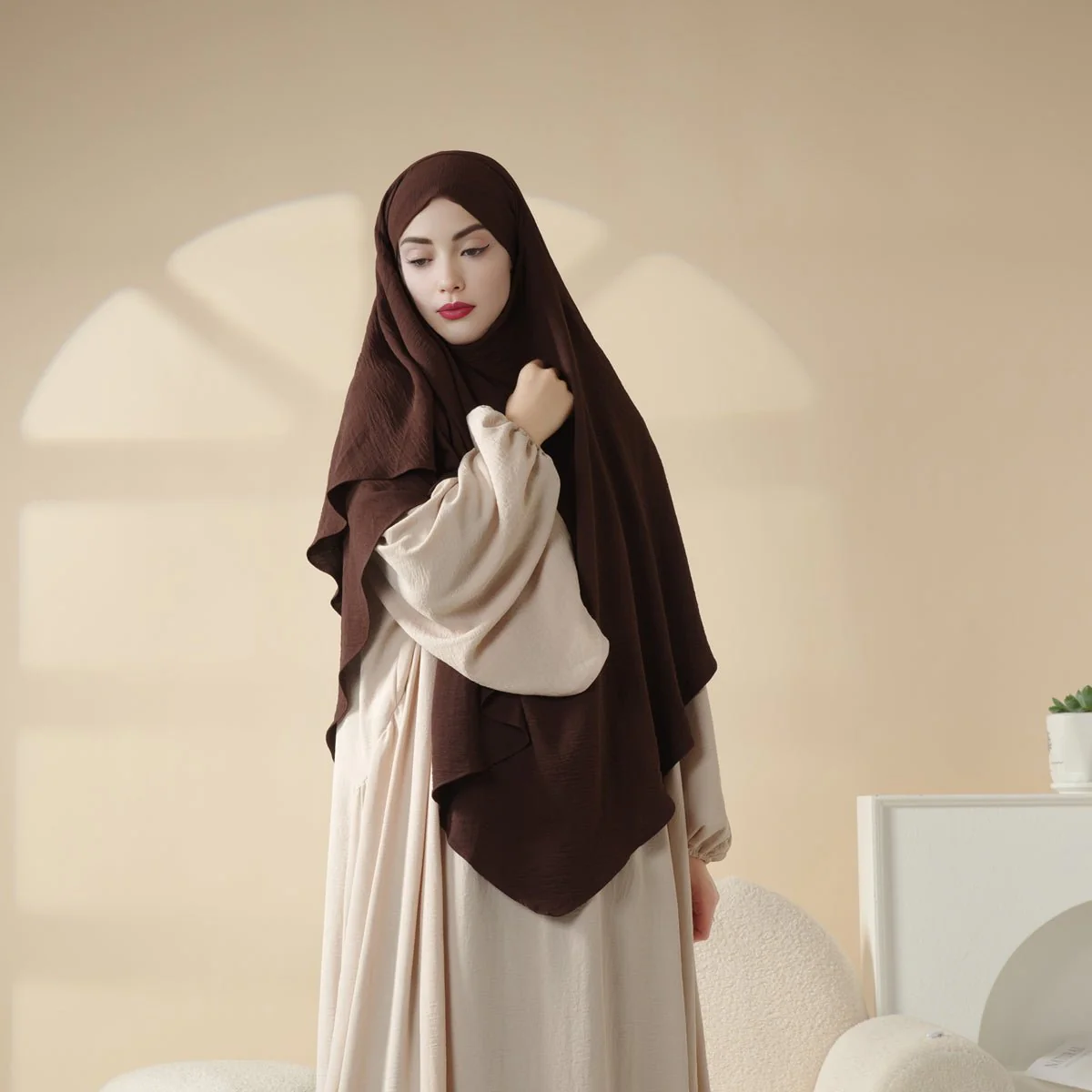 New Two-Layer Crepe Khimar (MK010) - Image 22