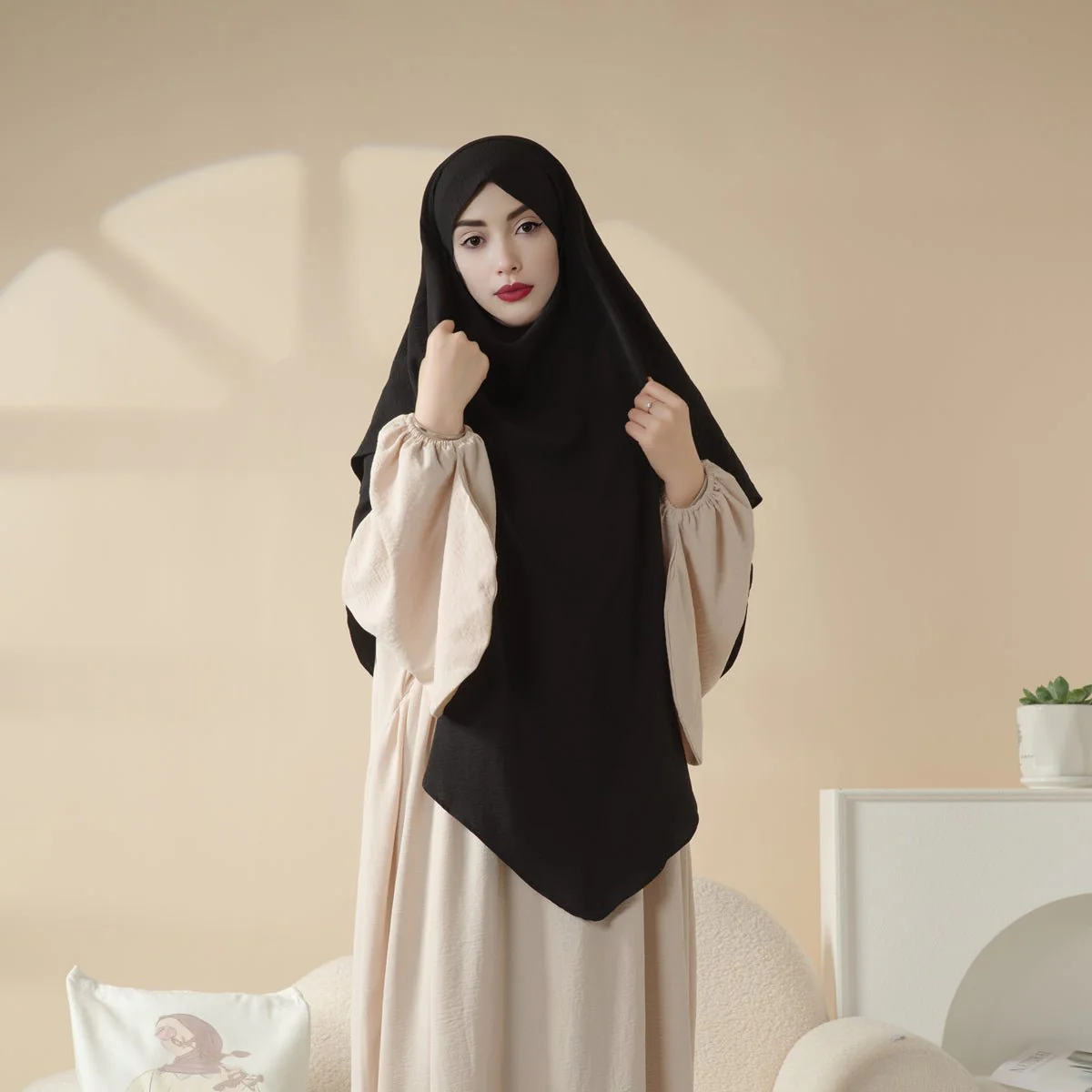 New Two-Layer Crepe Khimar (MK010) - Image 24
