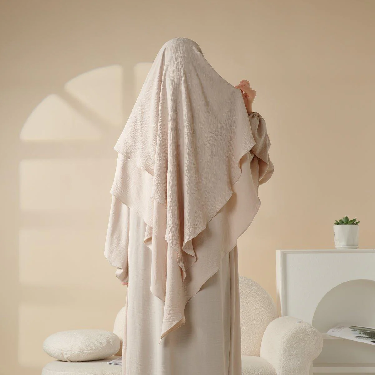New Two-Layer Crepe Khimar (MK010) - Image 4