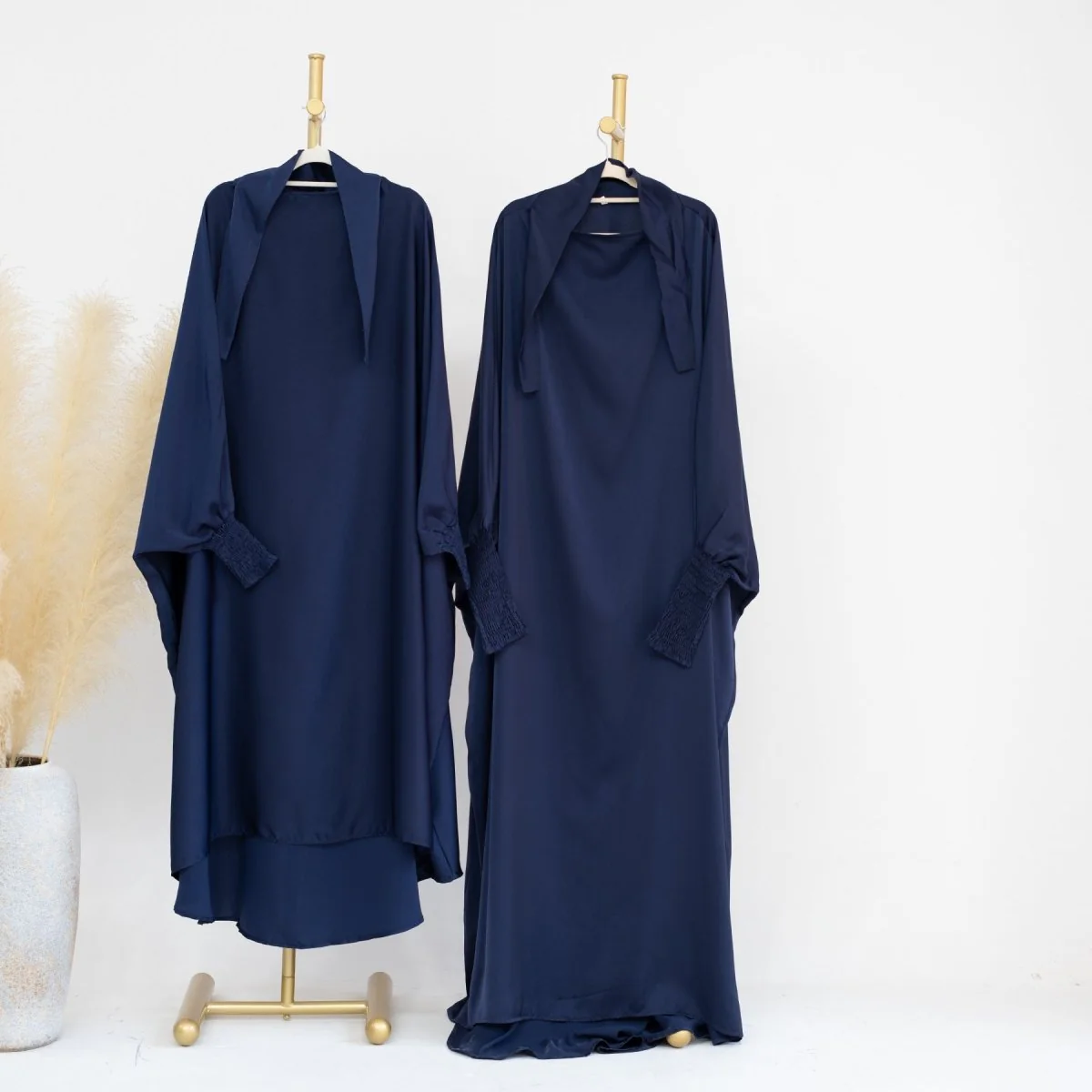 Satin Velvet Mother Daughter Matching Set | Full Circle Maxi Dress with Hijab & Batwing Sleeves(MJ022) - Image 19